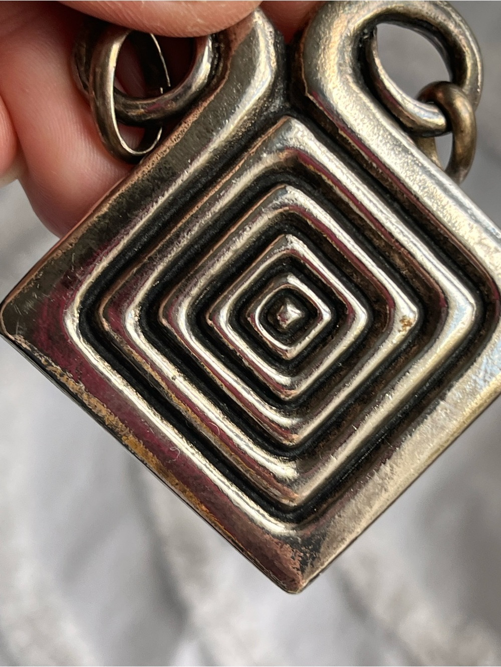 Vintage Pierre Trapani for Ubu Paris Geometric Brutalist Pendant